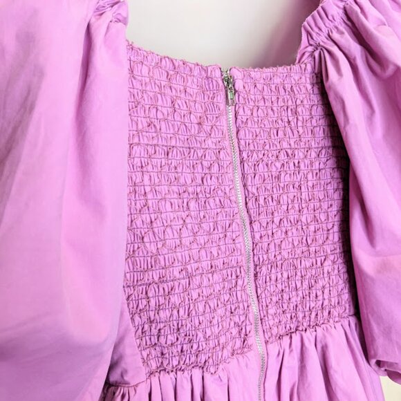 Sofie the Label Puff Sleeve Mini Dress Size S Tiered Skirt Pink Babydoll NWT - Picture 3 of 6